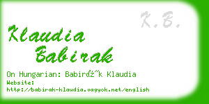 klaudia babirak business card